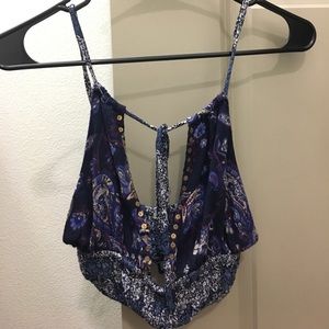 Urban Outfitters floral keyhole crop top