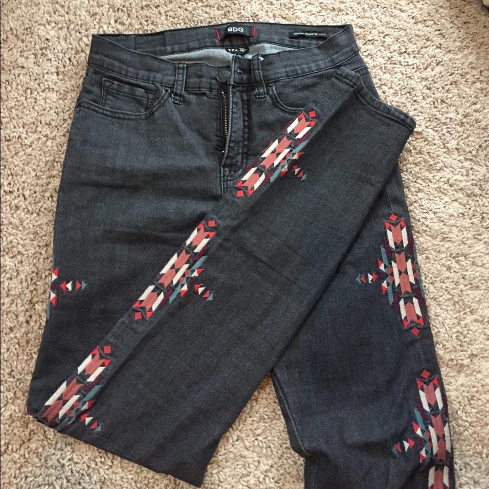 Urban Outfitters BDG high rise patterned jeans