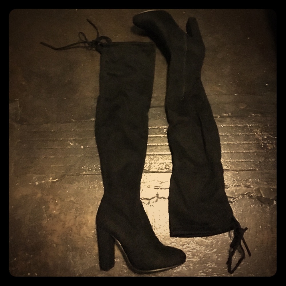 Brand new over the knee black slouchy boots