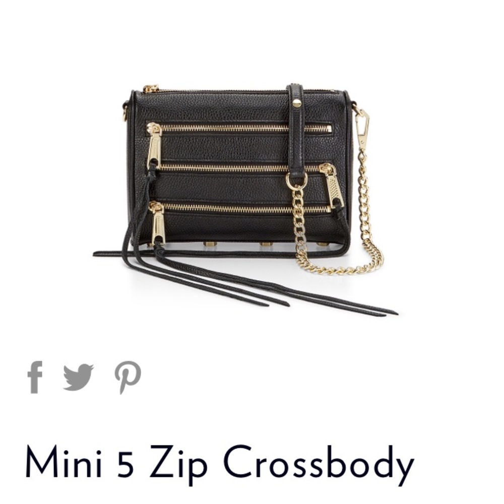 Rebecca Minkoff Mini 5 Zip Crossbody in black
