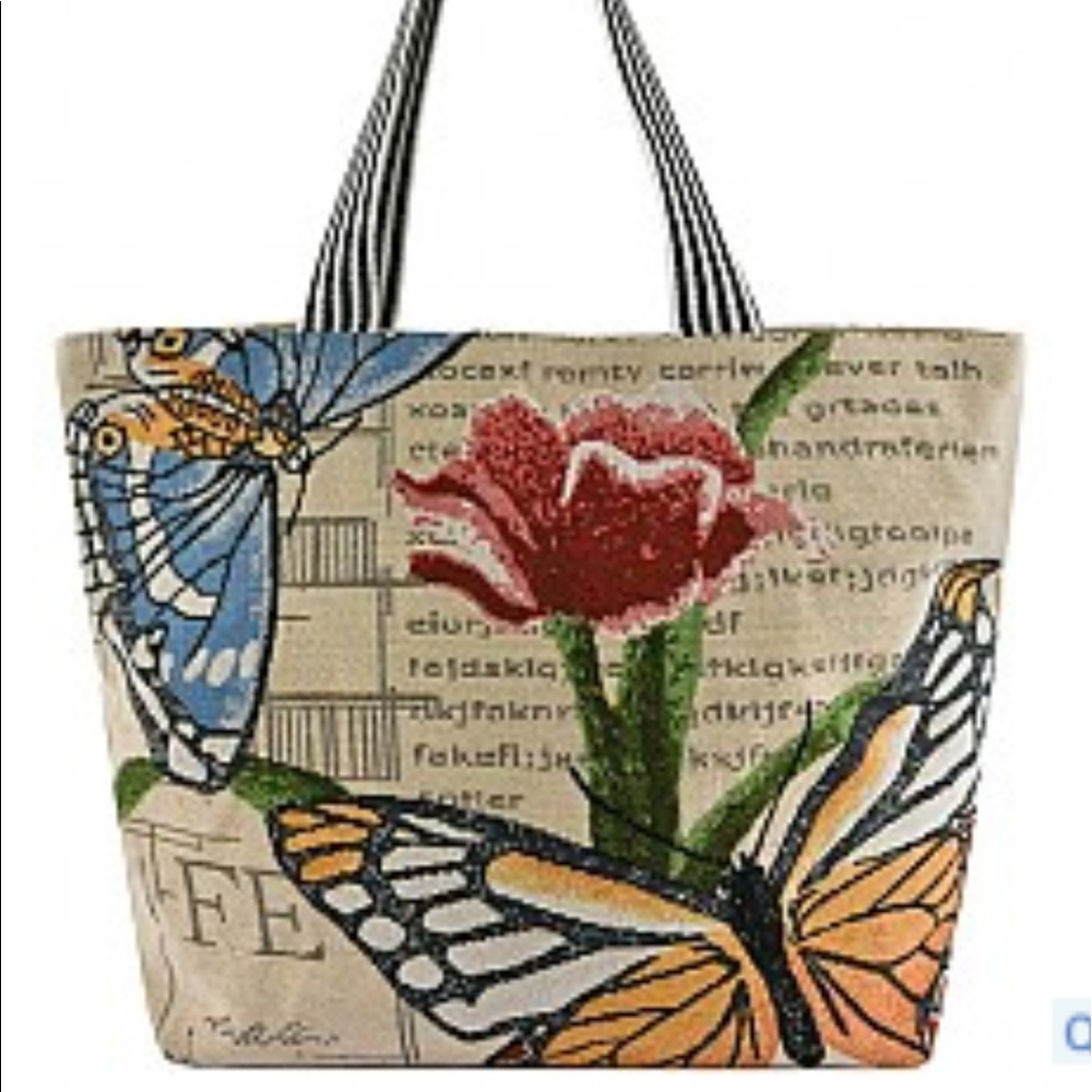 Beautiful butterfly canvas bag