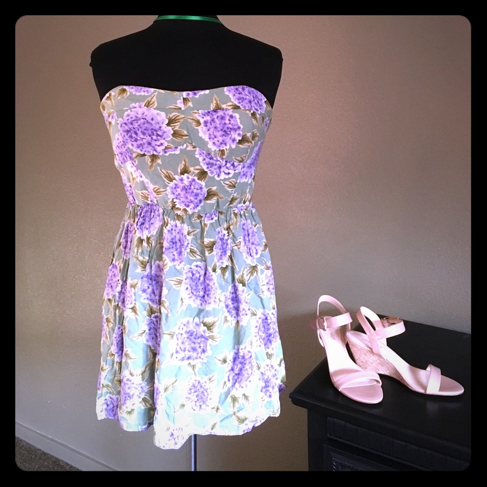 Pre-Loved pastel  strapless floral dress