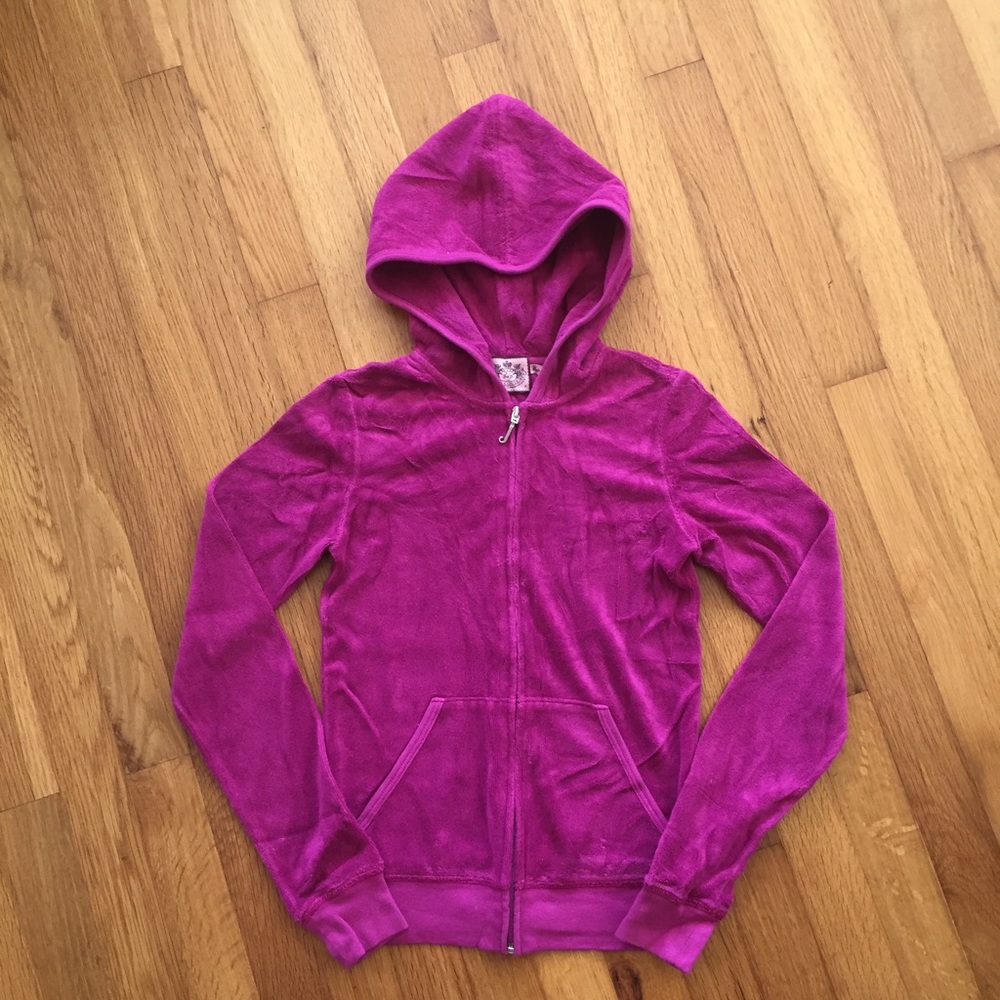 Juicy Couture fuchsia raspberry terry hoodie Sz P