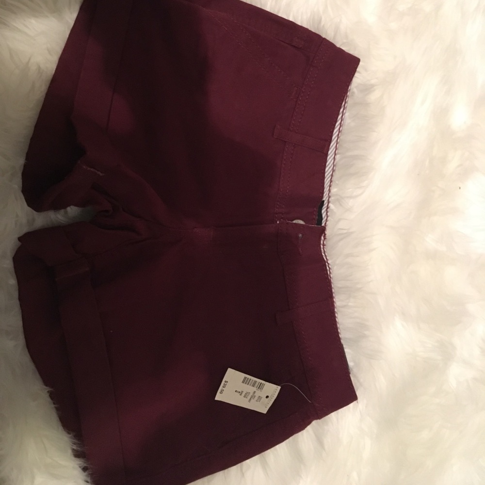 Maroon jean shorts