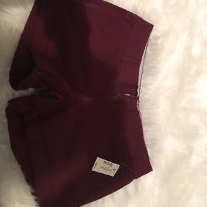 Maroon jean shorts