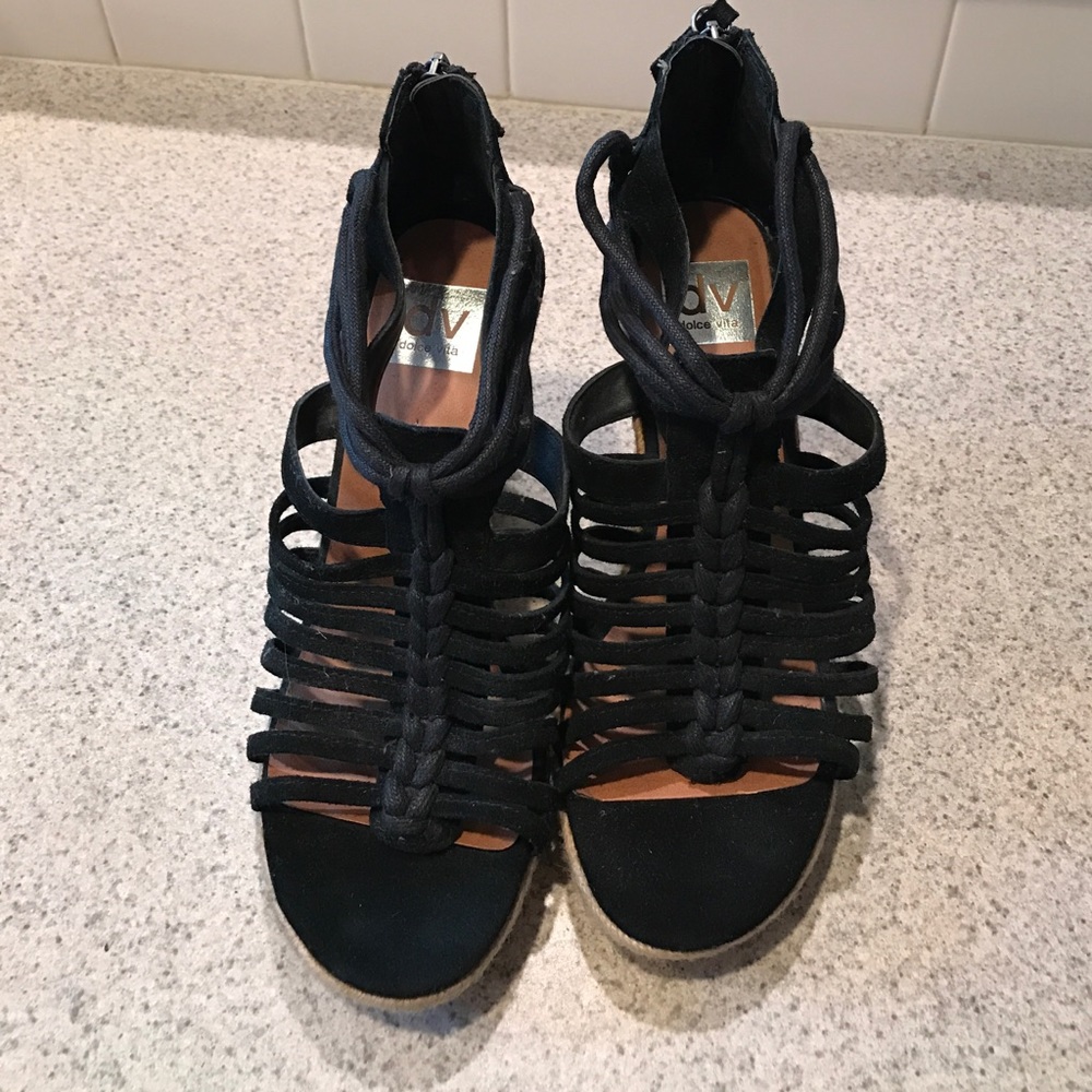 Size 9.5 women's Dolce Vita Black Wedge.Never worn
