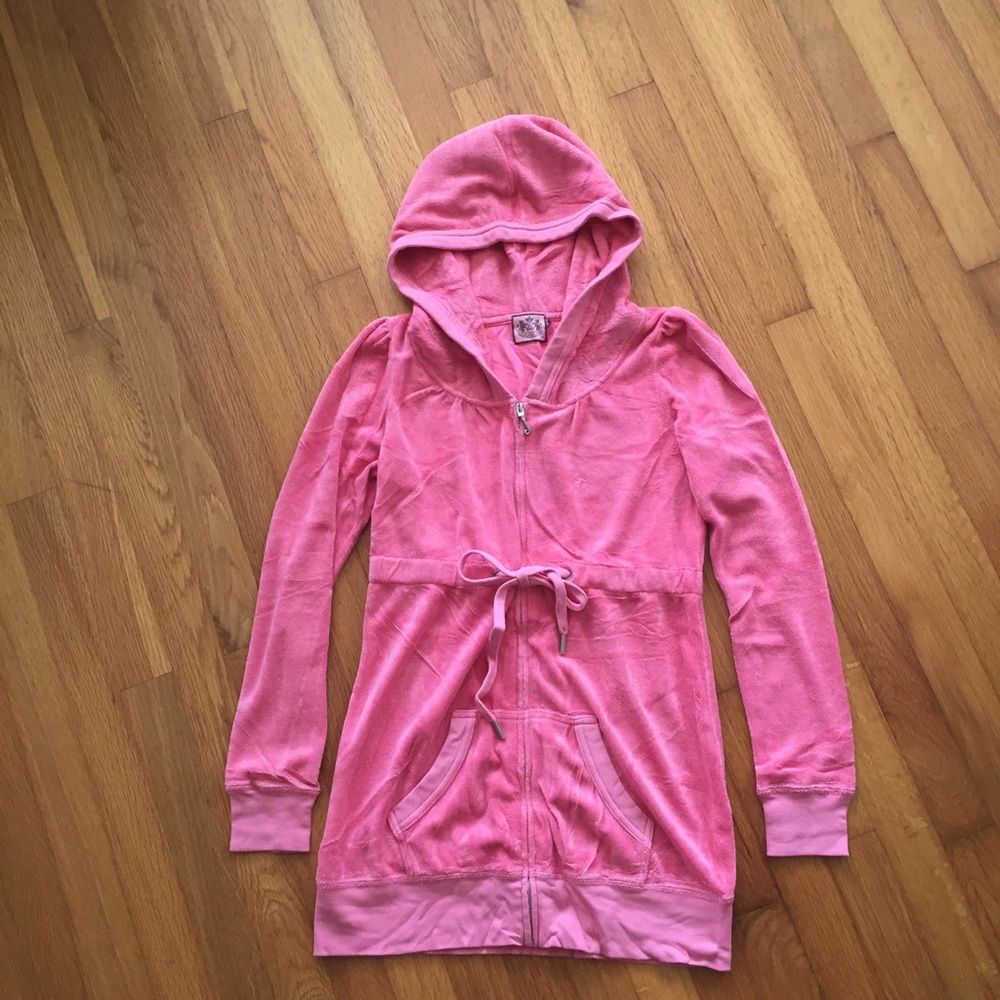 Juicy Couture coral terry hoodie dress size Small