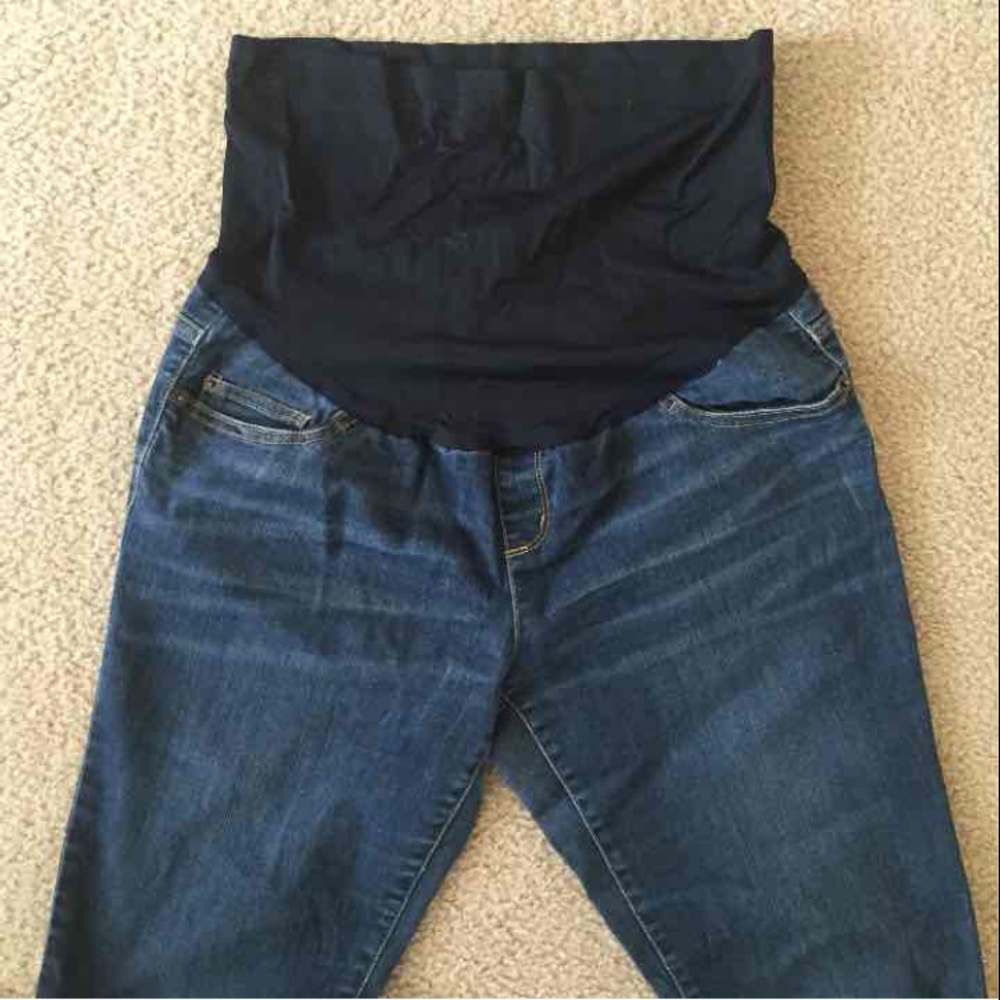 Liz Lange SZ 8 Maternity Full Panel Jeans Pants - Picture 2 of 4