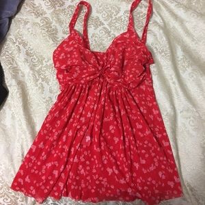 Red floral tank