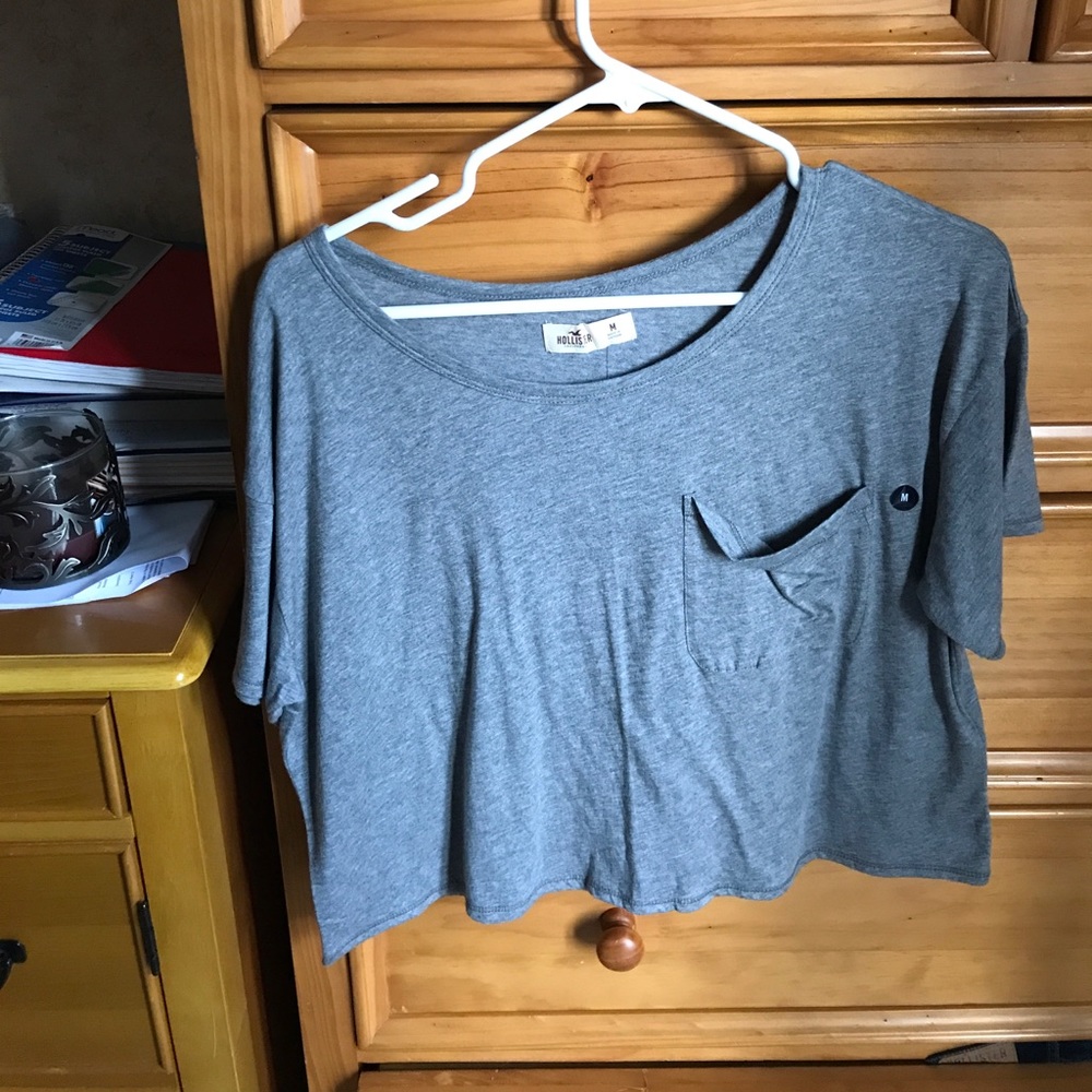Gray crop top