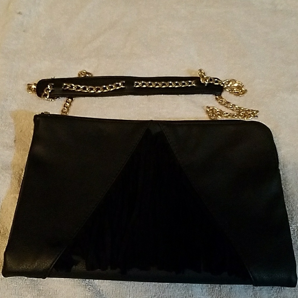 Black Fringe Purse