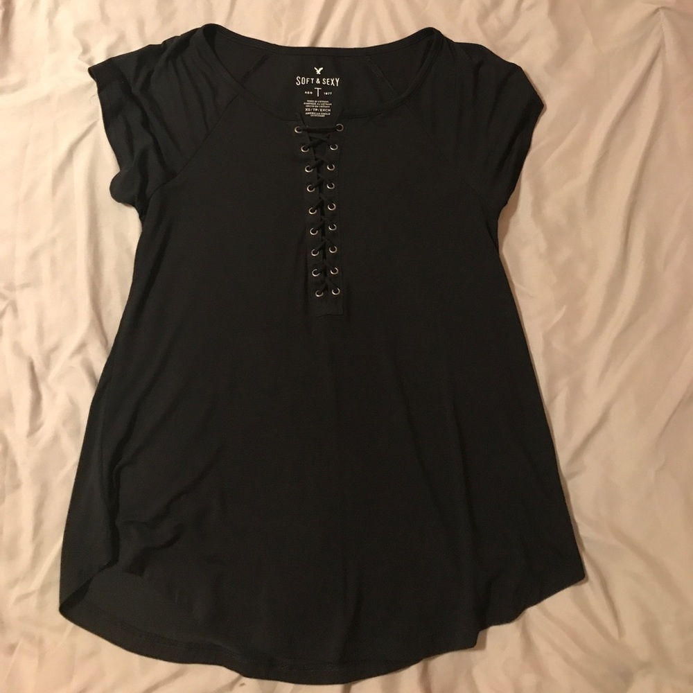 NWOT American Eagle Lace Up Top