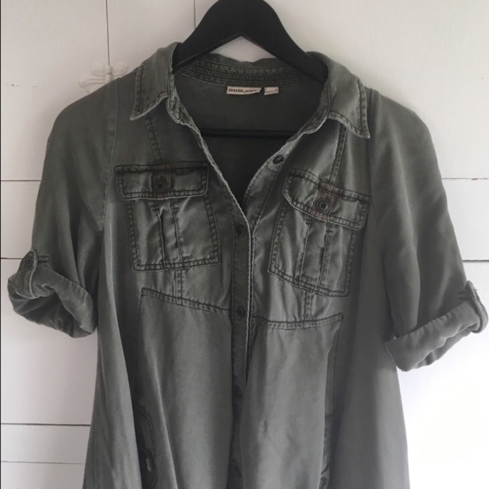 Anthropologie army green dress