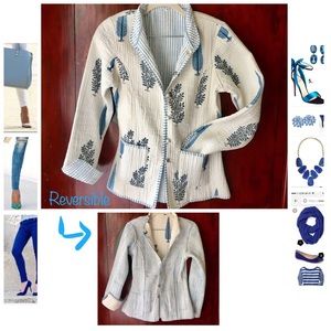 NWOT stunning floral,tailored cotton jacket