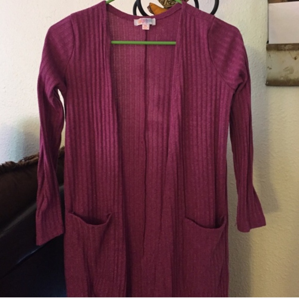 Lularoe sarah cardigan duster pink xs heather