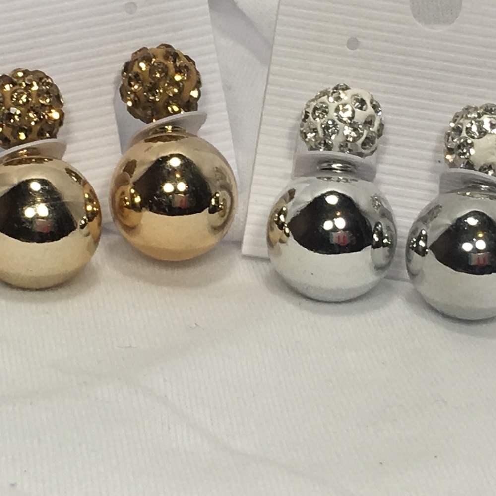 Gold and Silver Double-Sided Earrings