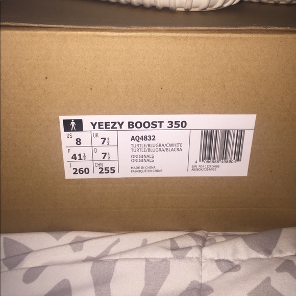 YEEZY 350 BOOST TURTLE DOVE SIZE 8 AUTHENTIC - Picture 3 of 7