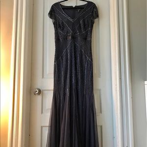 Adrianna Papell Purple Full Length Gown