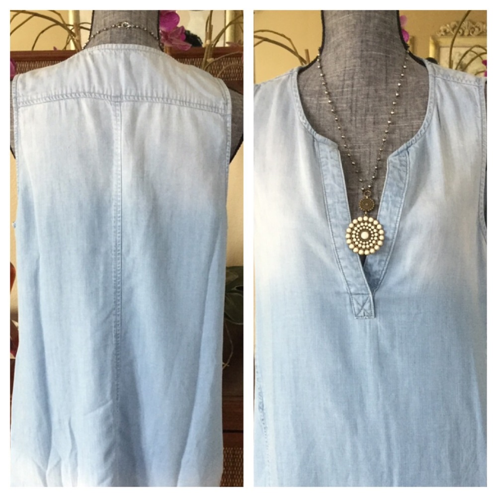 🆕Anthropologie Cloth & Stone Chambray Dress. NWOT - Picture 4 of 4