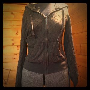 Grey lace sweatshirt