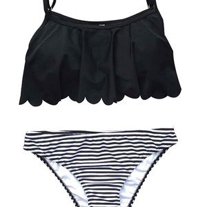 Two piece scalloped bikini