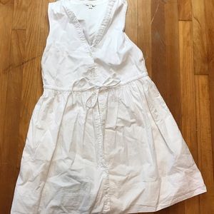 Gap White linen dress with waist tie