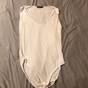 Boohoo White Short Sleeve Bodysuit