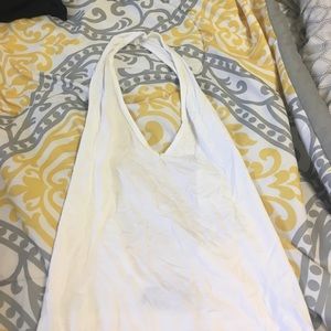 White halter top bodysuit