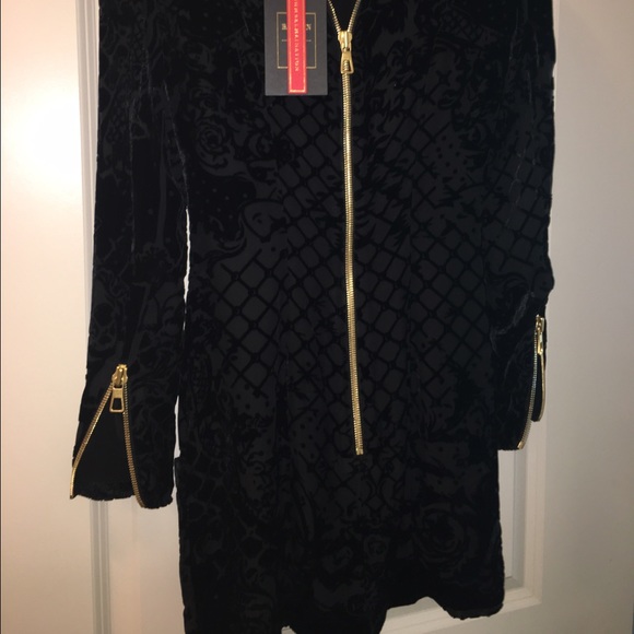 BALMAIN X. H&M BLACK LONG SLEEVE VELVET DRESS🔥 - Picture 5 of 6