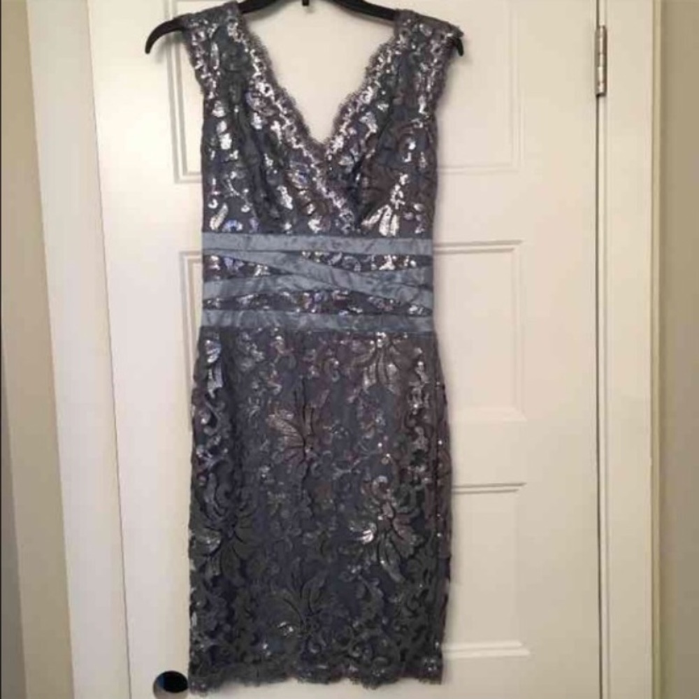 Sequin and lace cocktail dress