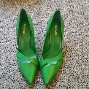 Green Nine West Heels 8.5