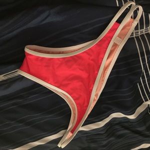 Bright red bikini bottoms