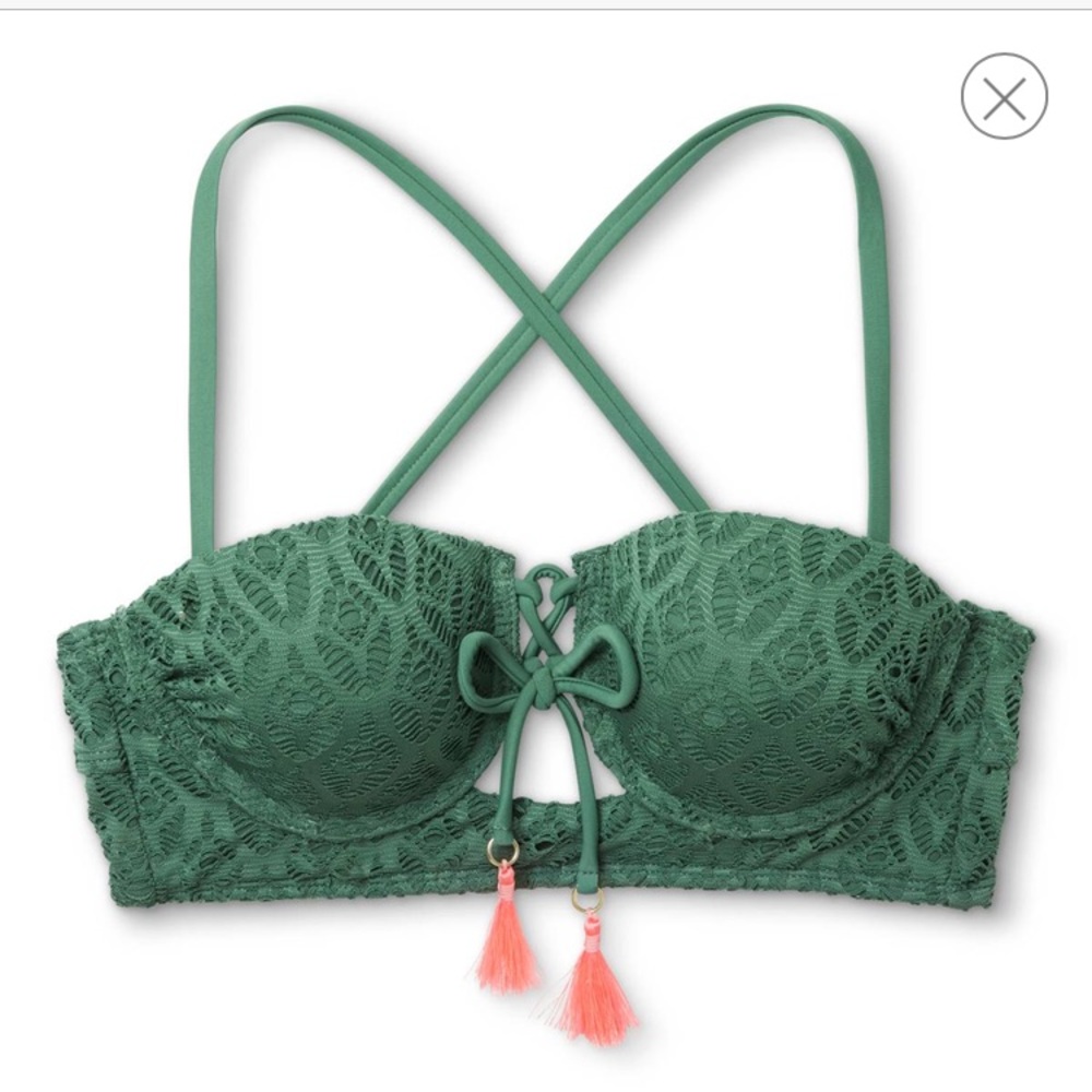 Army green swimsuit top