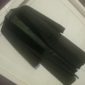 Army green knee length wool trench