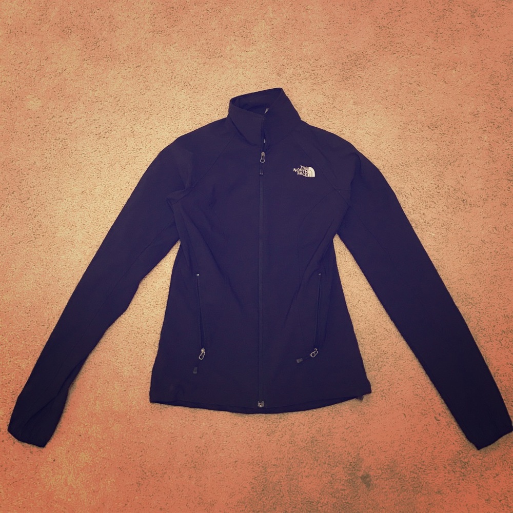 Black womens north face light zip up