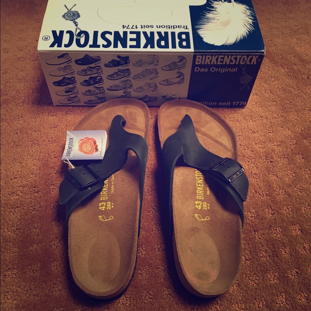 NWT Birkenstock Como Sandals Nubuck Midnight 10