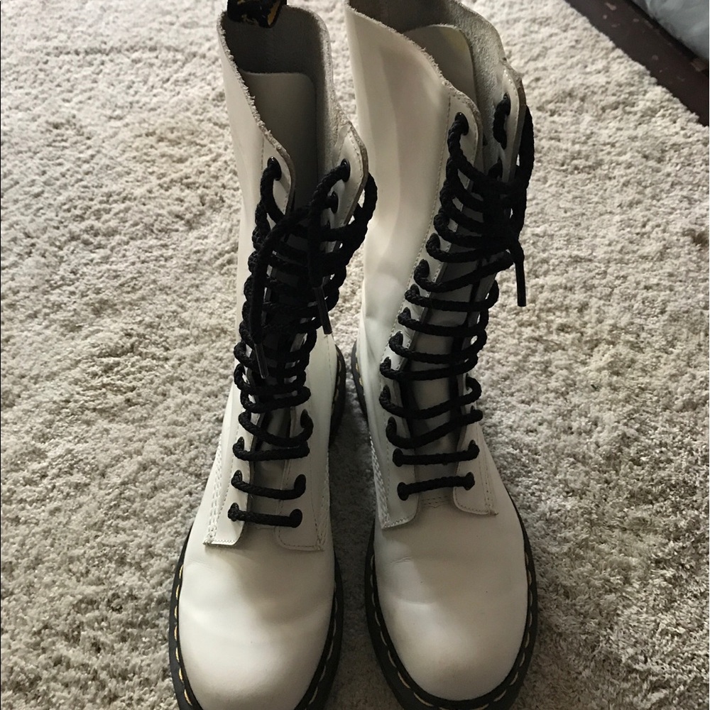 White Matte Doc Martens air walk