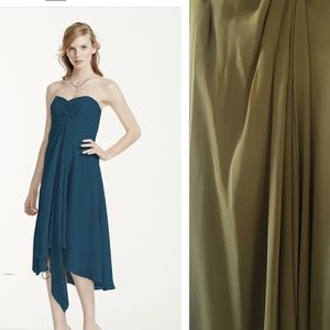 David's Bridal Gown Olive Army Green Chiffon sz 2