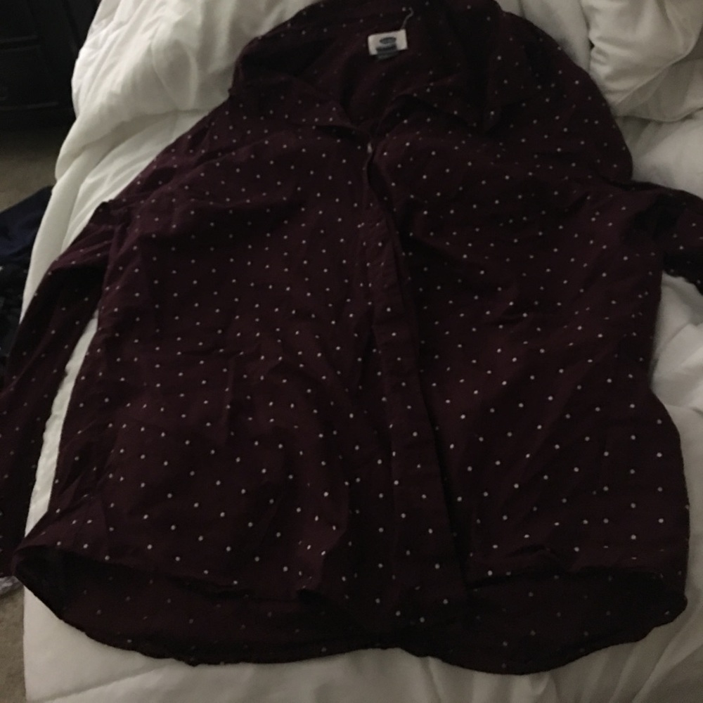 Polka dot button down
