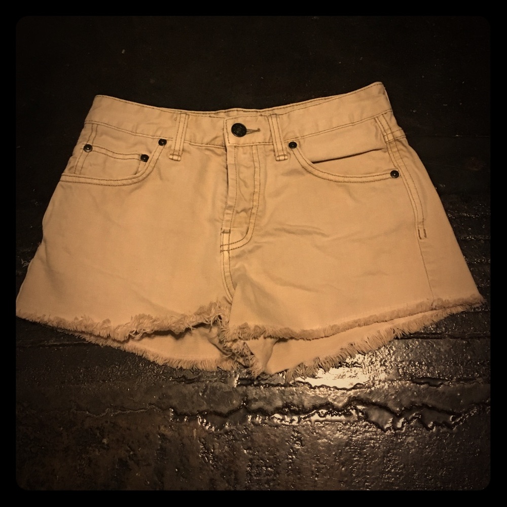 Free People high waisted button up shorts