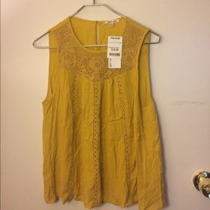 Yellow boho tank