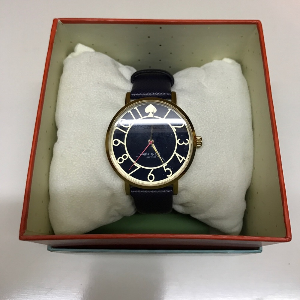 Kate Spade navy strap gold watch