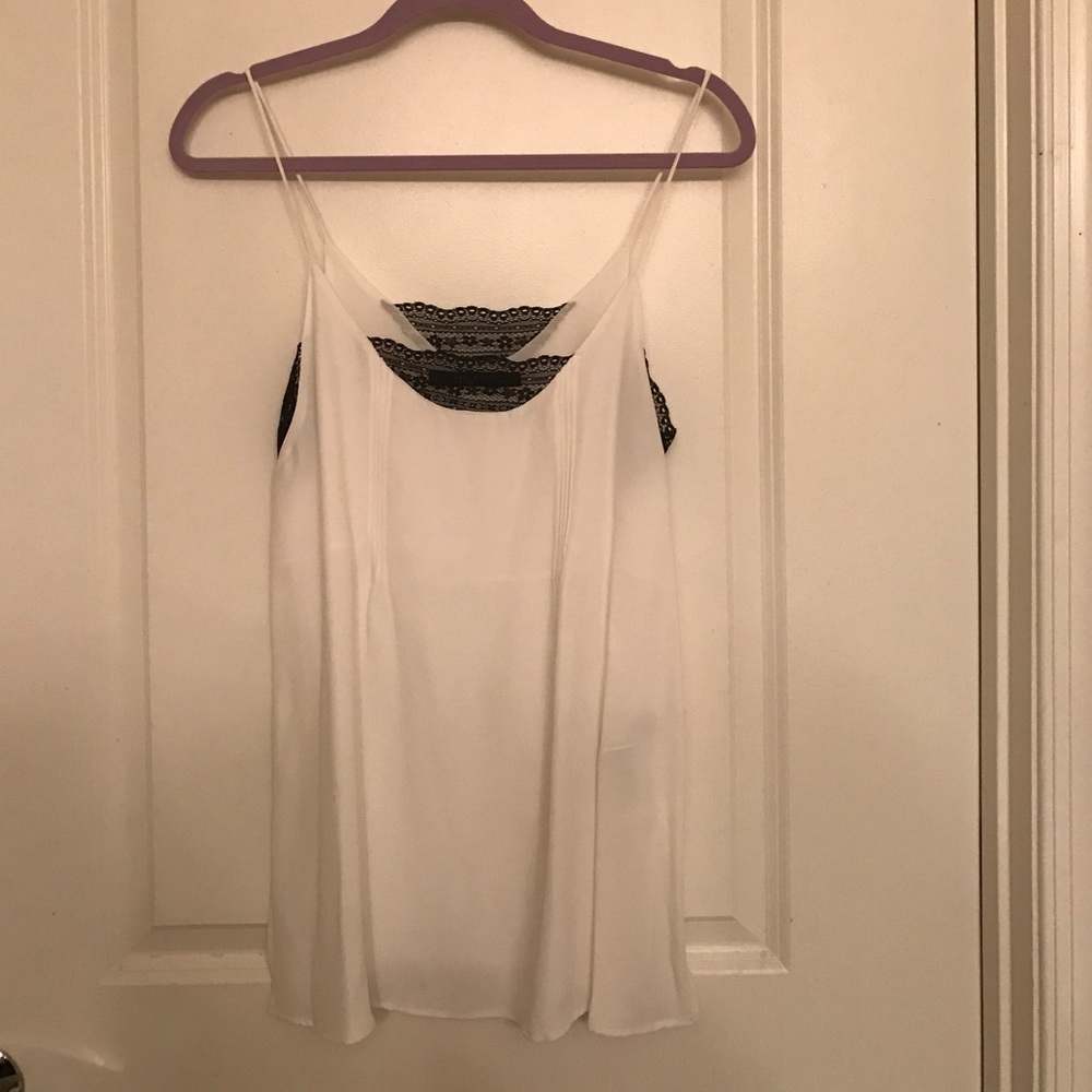 White Zara Camisole with Black Lace