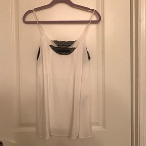 White Zara Camisole with Black Lace