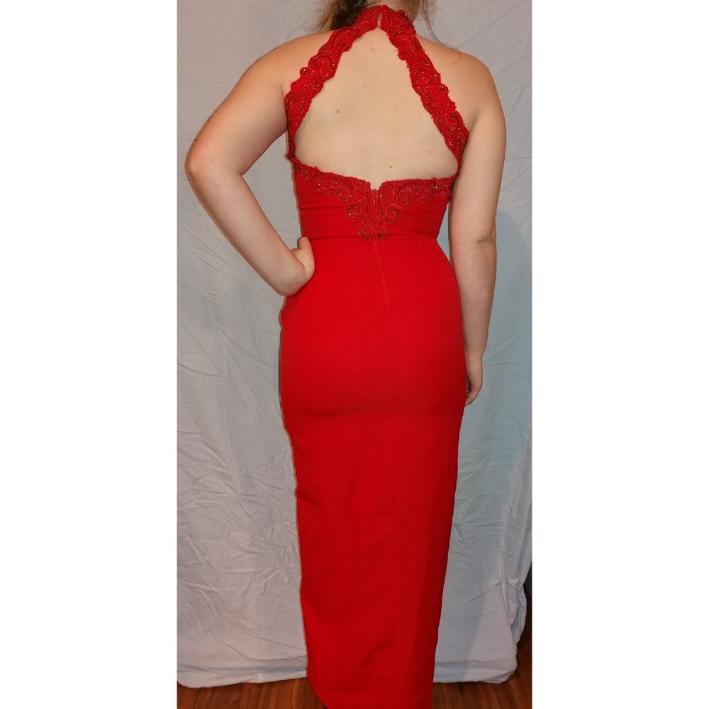 Prom dresses, like new. Red with red jeweled beads