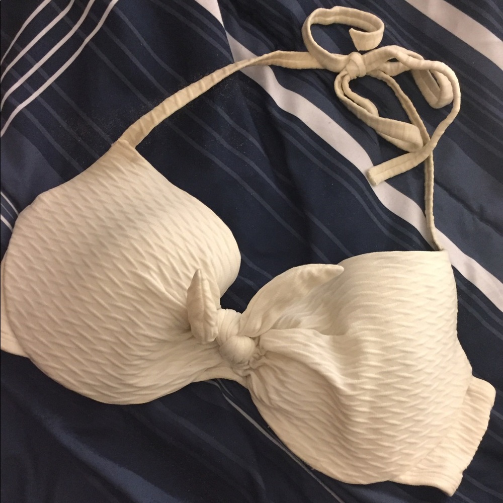 White halter bikini top