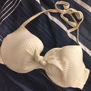 White halter bikini top
