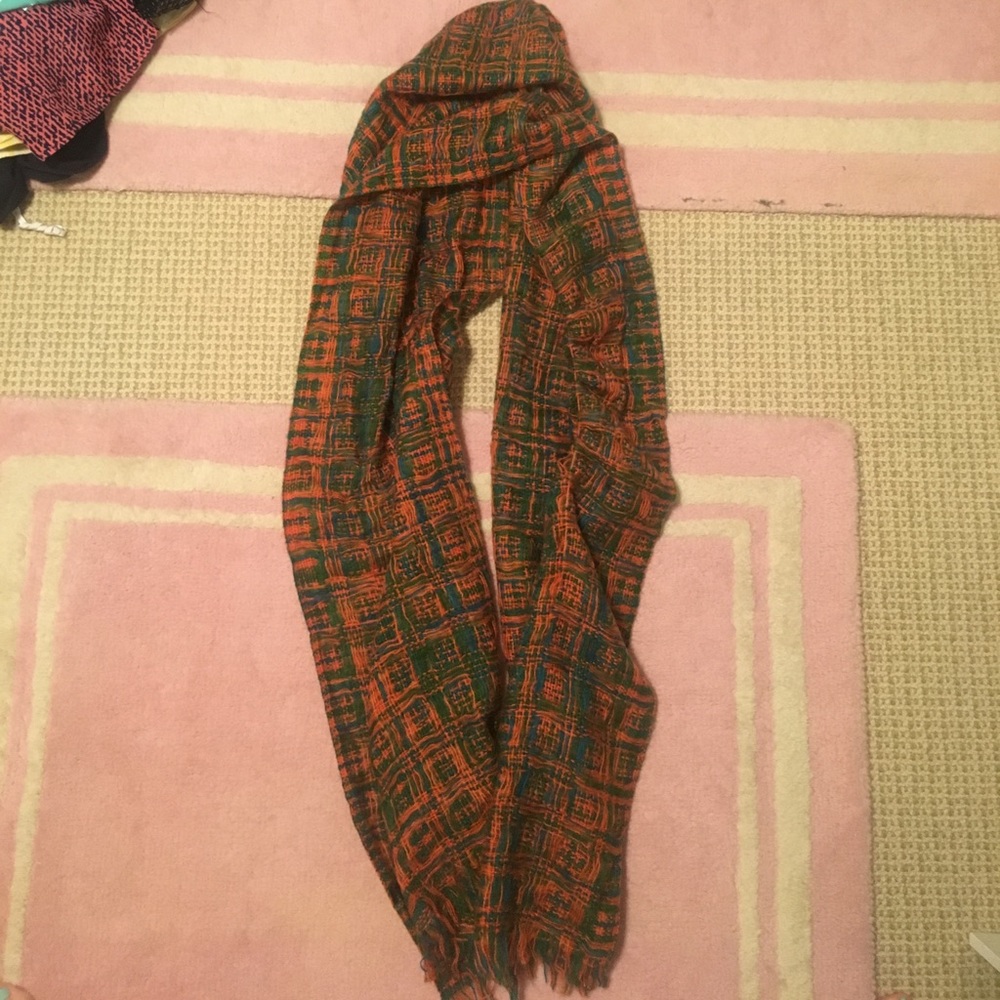 green orange and blue scarf