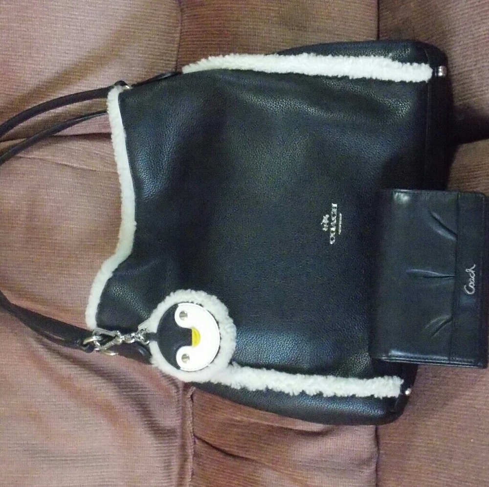 Coach shearling Edie 31, 3 pc set