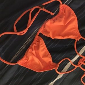 Bright orange bikini top